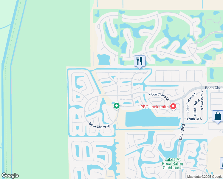 map of restaurants, bars, coffee shops, grocery stores, and more near 11095 Autoro Court in Boca Raton