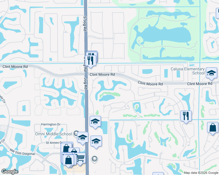 map of restaurants, bars, coffee shops, grocery stores, and more near 6312 Northwest 26th Terrace in Boca Raton