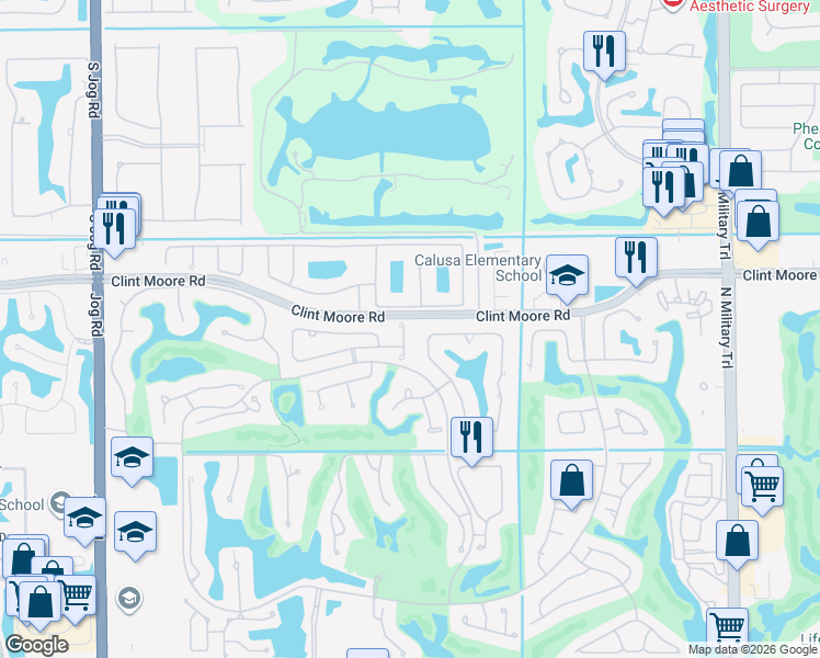 map of restaurants, bars, coffee shops, grocery stores, and more near 6355 Northwest 24th Avenue in Boca Raton