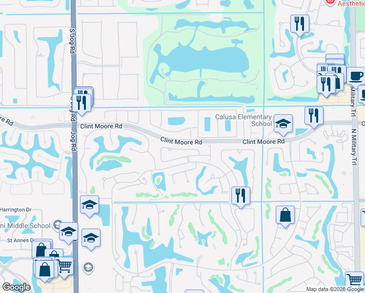 map of restaurants, bars, coffee shops, grocery stores, and more near 2468 Northwest 64th Street in Boca Raton
