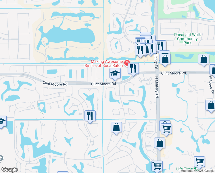 map of restaurants, bars, coffee shops, grocery stores, and more near 2246 Northwest 62nd Drive in Boca Raton