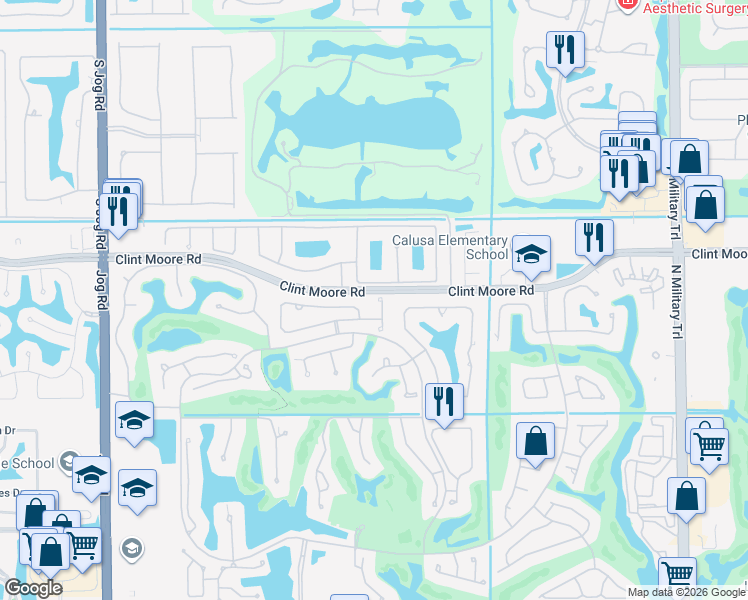 map of restaurants, bars, coffee shops, grocery stores, and more near 6355 Northwest 24th Avenue in Boca Raton