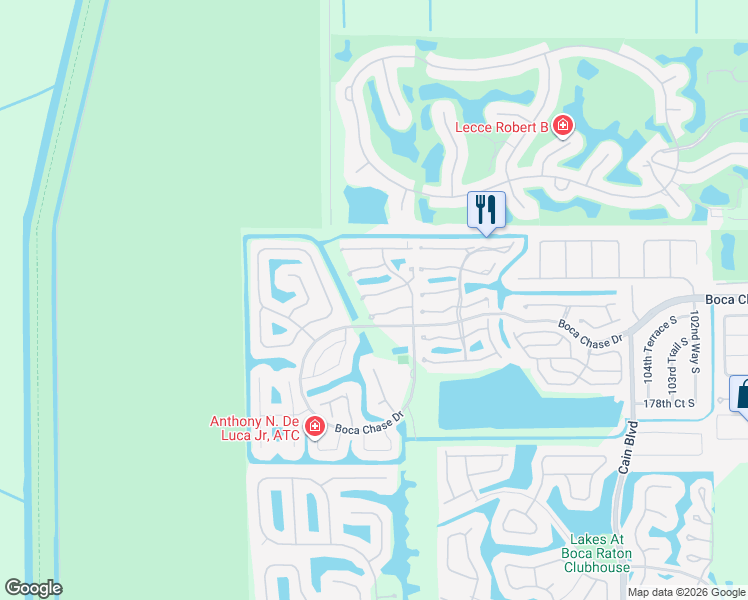 map of restaurants, bars, coffee shops, grocery stores, and more near 11176 Rios Road in Boca Raton