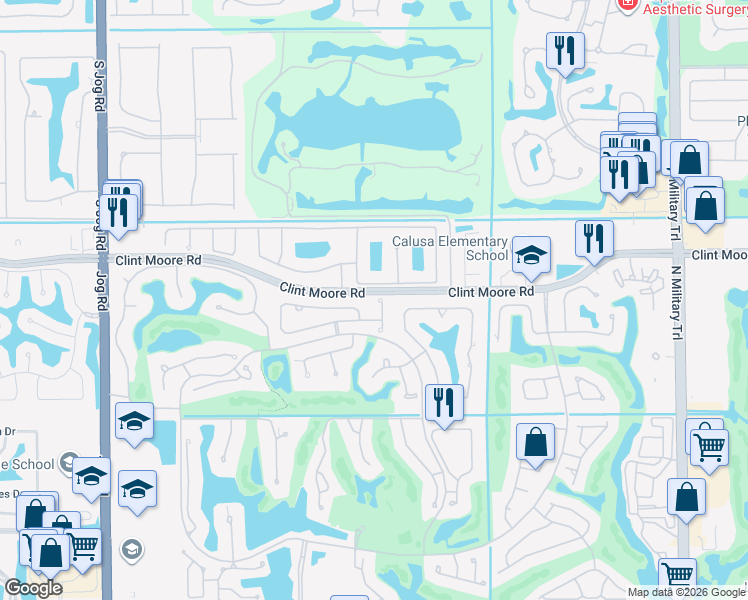map of restaurants, bars, coffee shops, grocery stores, and more near 6355 Northwest 24th Avenue in Boca Raton