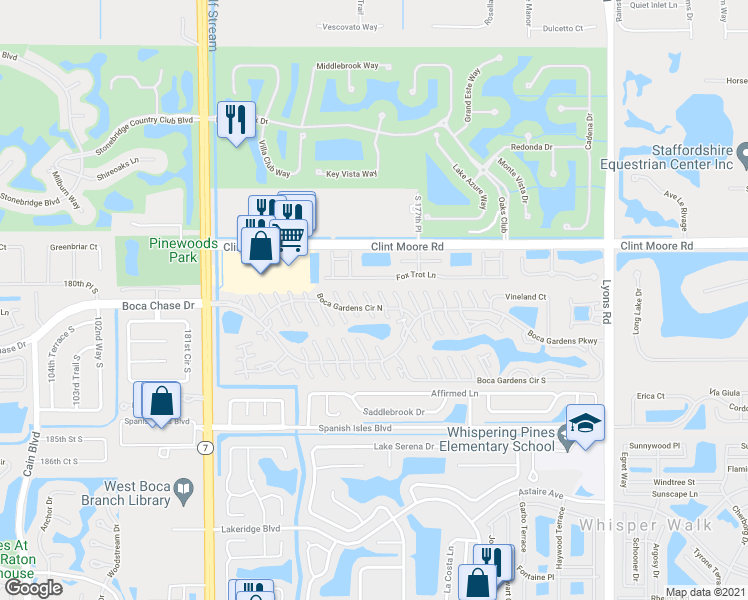 map of restaurants, bars, coffee shops, grocery stores, and more near 9620a Boca Gardens Circle North in Boca Raton