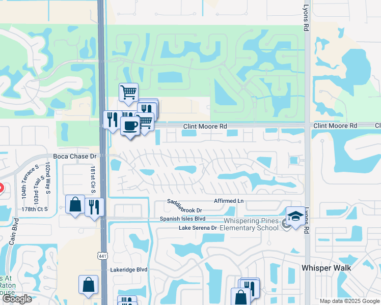 map of restaurants, bars, coffee shops, grocery stores, and more near 9620a Boca Gardens Circle North in Boca Raton