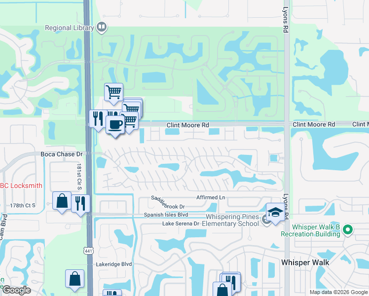 map of restaurants, bars, coffee shops, grocery stores, and more near 9621 Boca Gardens Circle North in Boca Raton
