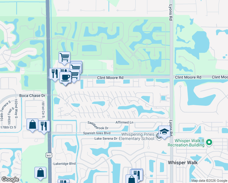map of restaurants, bars, coffee shops, grocery stores, and more near 9497 Boca Gardens Parkway in Boca Raton