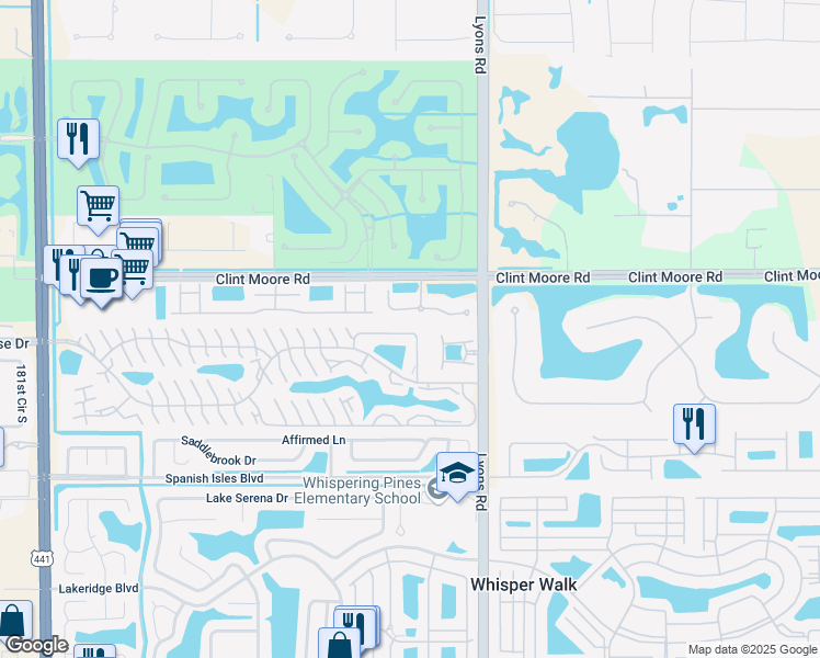 map of restaurants, bars, coffee shops, grocery stores, and more near 9183 Vineland Court in Boca Raton