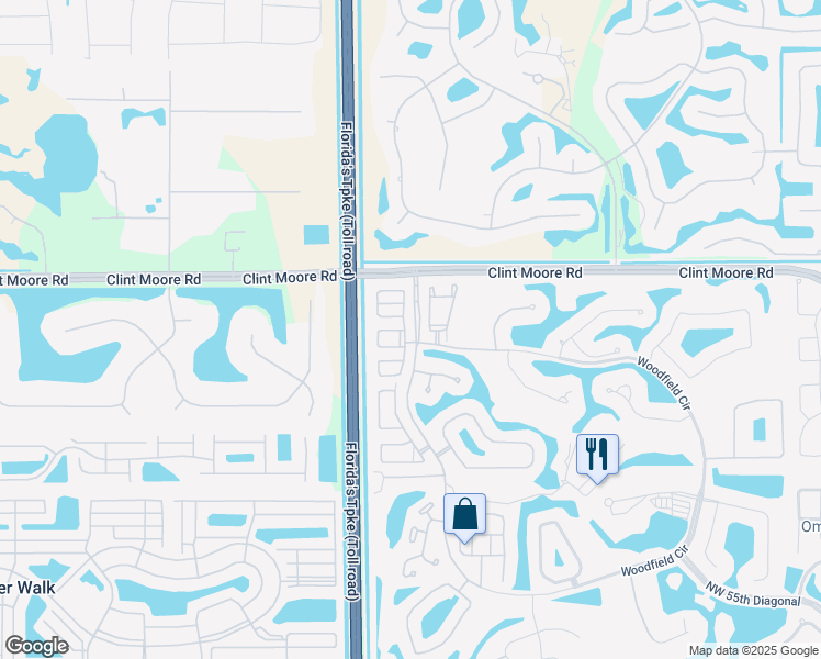 map of restaurants, bars, coffee shops, grocery stores, and more near 6554 Northwest 42nd Way in Boca Raton