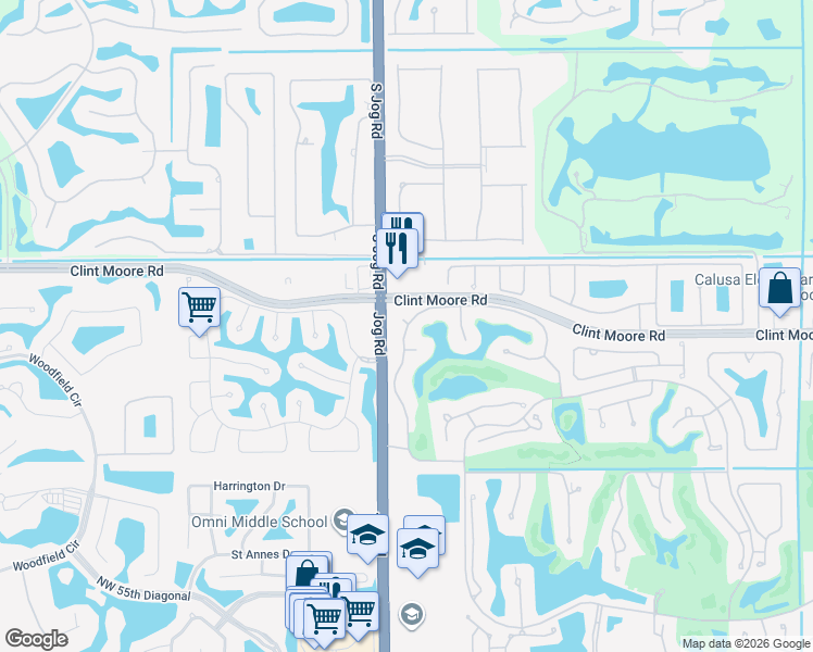 map of restaurants, bars, coffee shops, grocery stores, and more near 2625 Northwest 64th Boulevard in Boca Raton