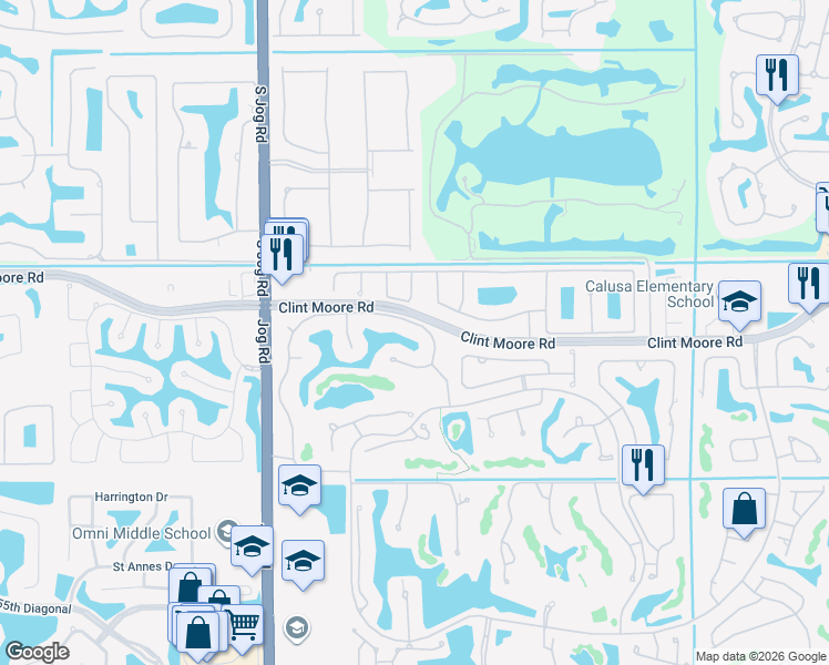 map of restaurants, bars, coffee shops, grocery stores, and more near 2560 NW 64th Blvd in Boca Raton