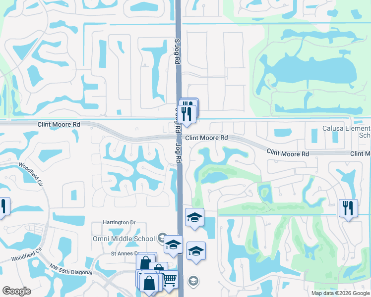 map of restaurants, bars, coffee shops, grocery stores, and more near 2629 Northwest 64th Place in Boca Raton