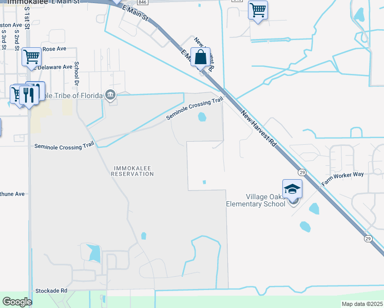 map of restaurants, bars, coffee shops, grocery stores, and more near 1505 Florida 29 in Immokalee