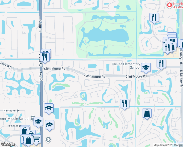 map of restaurants, bars, coffee shops, grocery stores, and more near 2479 Northwest 66th Drive in Boca Raton