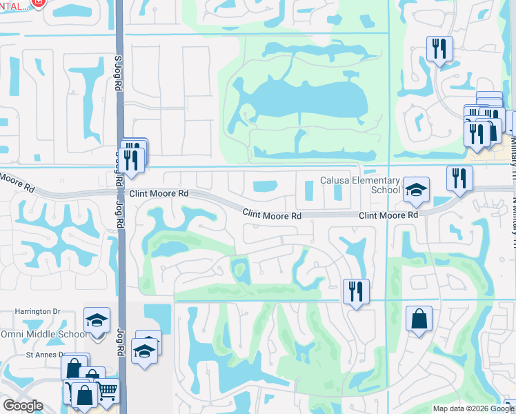 map of restaurants, bars, coffee shops, grocery stores, and more near 2479 Northwest 66th Drive in Boca Raton