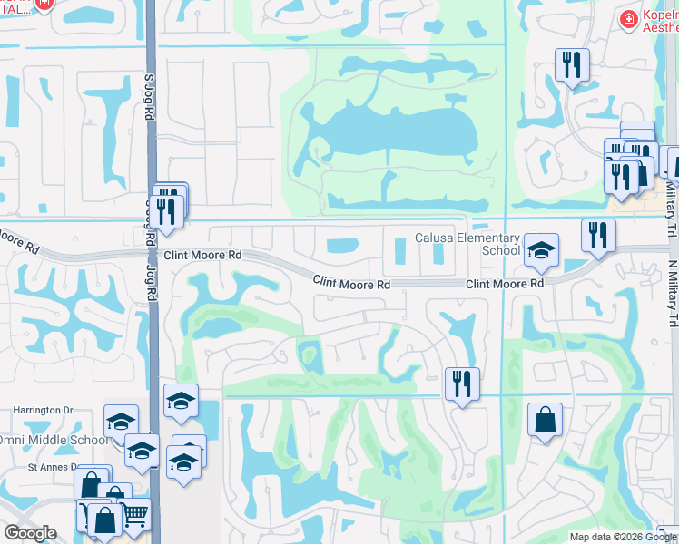 map of restaurants, bars, coffee shops, grocery stores, and more near 2476 Northwest 66th Drive in Boca Raton