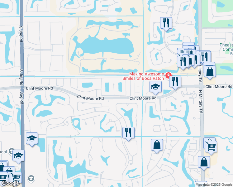 map of restaurants, bars, coffee shops, grocery stores, and more near 2351 Northwest 66th Drive in Boca Raton