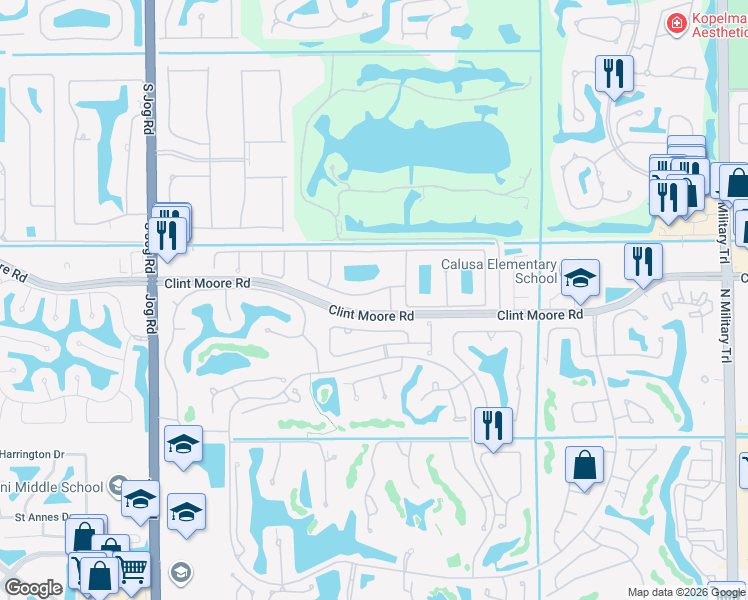 map of restaurants, bars, coffee shops, grocery stores, and more near 2479 Northwest 66th Drive in Boca Raton