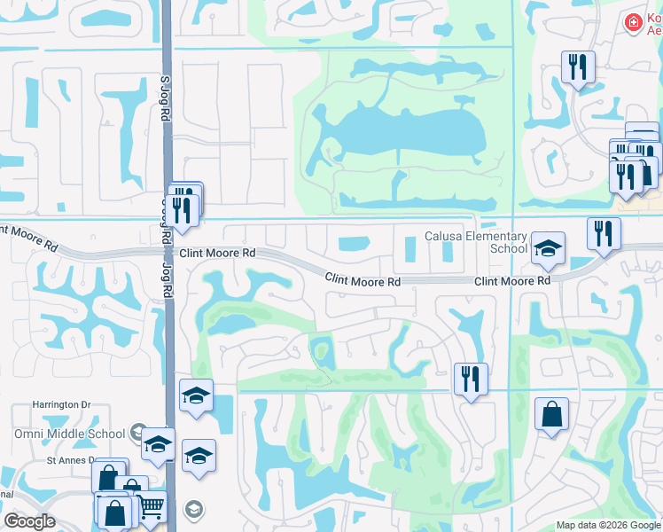 map of restaurants, bars, coffee shops, grocery stores, and more near 2502 Northwest 66th Drive in Boca Raton
