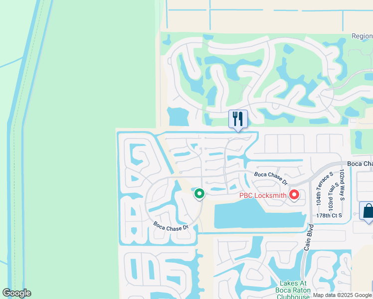 map of restaurants, bars, coffee shops, grocery stores, and more near 11120 Sangria Court in Boca Raton