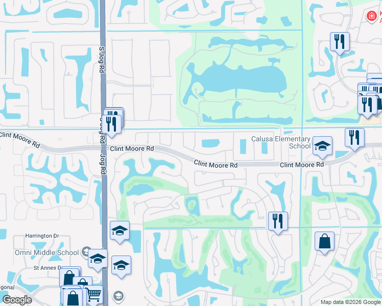 map of restaurants, bars, coffee shops, grocery stores, and more near 2502 Northwest 66th Drive in Boca Raton