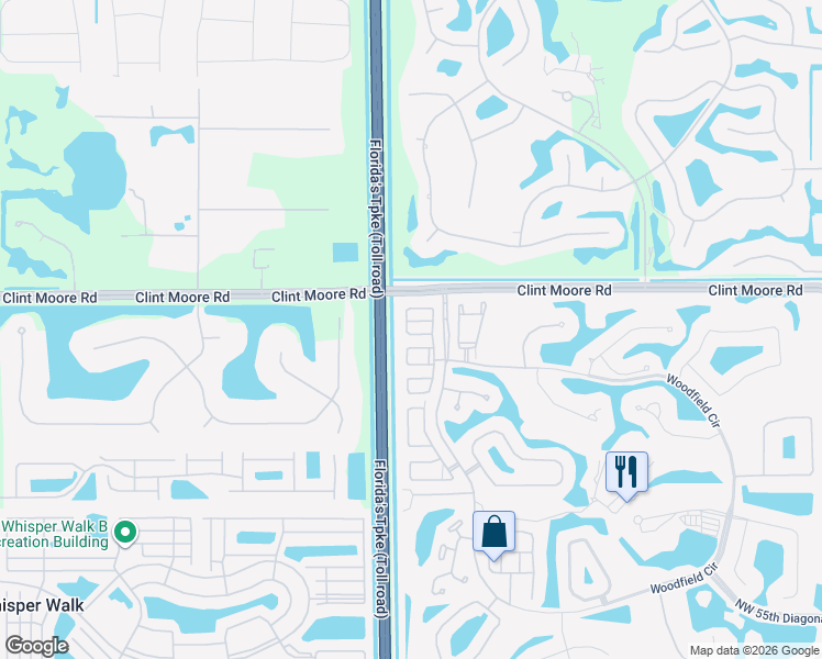 map of restaurants, bars, coffee shops, grocery stores, and more near 6621 Northwest 43rd Terrace in Boca Raton