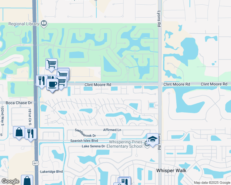 map of restaurants, bars, coffee shops, grocery stores, and more near 9379 Fox Trot Lane in Boca Raton