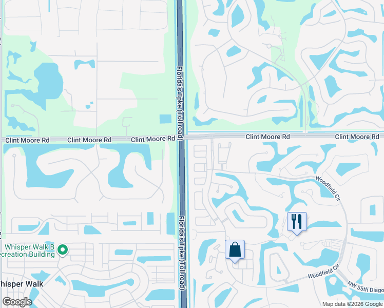 map of restaurants, bars, coffee shops, grocery stores, and more near 6621 Northwest 43rd Terrace in Boca Raton