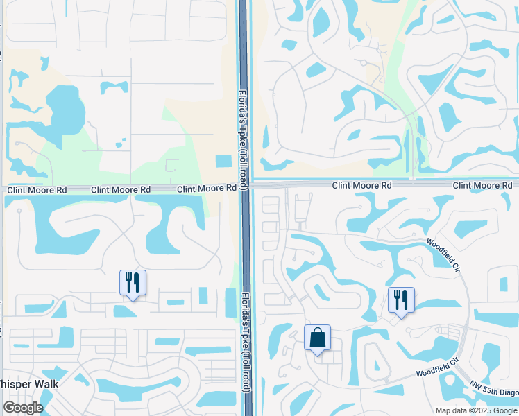 map of restaurants, bars, coffee shops, grocery stores, and more near 6621 Northwest 43rd Terrace in Boca Raton