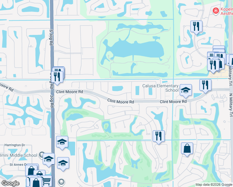 map of restaurants, bars, coffee shops, grocery stores, and more near 2479 Northwest 66th Drive in Boca Raton
