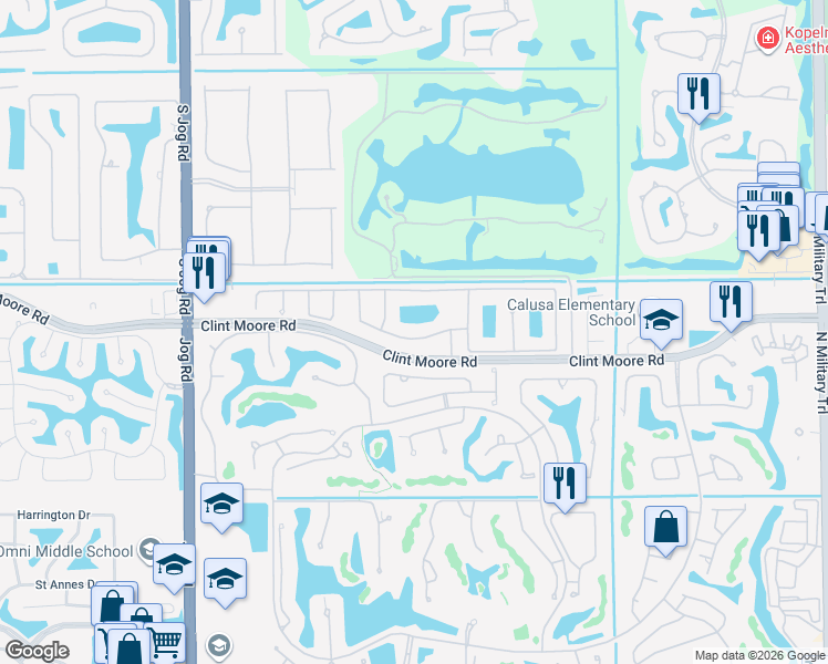 map of restaurants, bars, coffee shops, grocery stores, and more near 2479 Northwest 66th Drive in Boca Raton