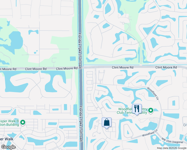 map of restaurants, bars, coffee shops, grocery stores, and more near 6608 Northwest 42nd Way in Boca Raton