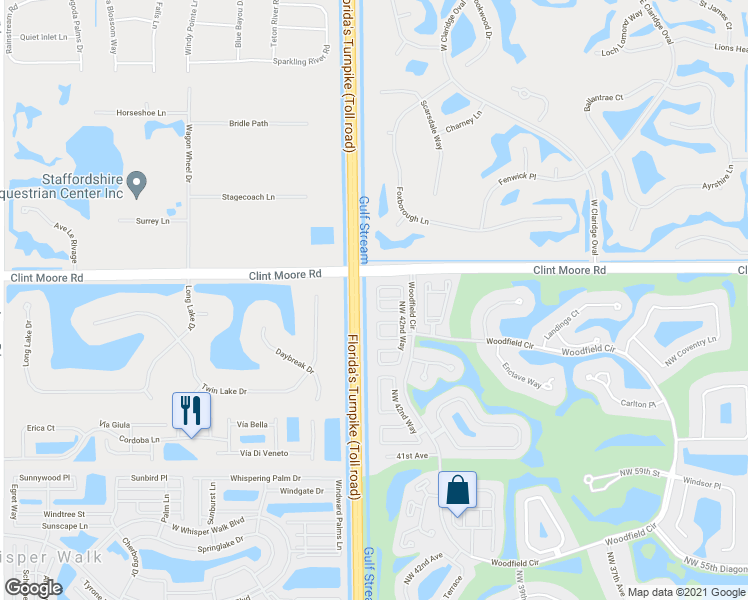 map of restaurants, bars, coffee shops, grocery stores, and more near 6631 Northwest 43rd Terrace in Boca Raton