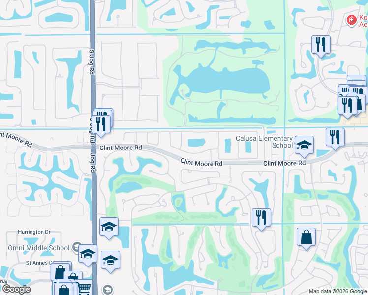 map of restaurants, bars, coffee shops, grocery stores, and more near 2502 Northwest 66th Drive in Boca Raton
