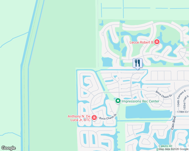 map of restaurants, bars, coffee shops, grocery stores, and more near 18208 Clear Brook Circle in Boca Raton