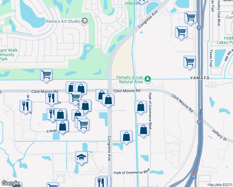 map of restaurants, bars, coffee shops, grocery stores, and more near 6750 Congress Avenue in Boca Raton