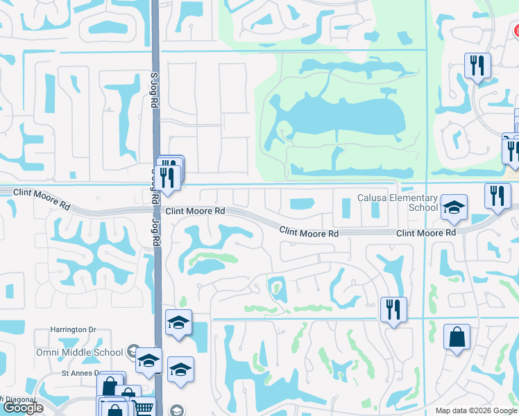 map of restaurants, bars, coffee shops, grocery stores, and more near 2560 Northwest 64th Boulevard in Boca Raton