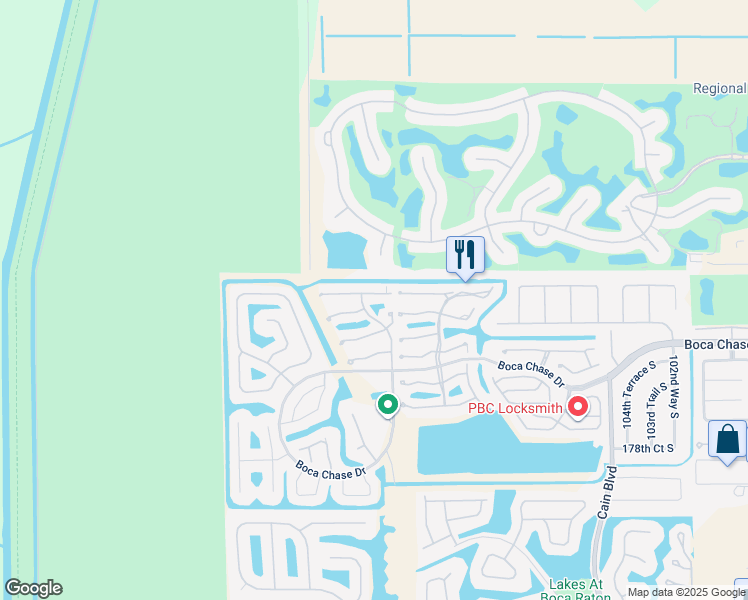 map of restaurants, bars, coffee shops, grocery stores, and more near 11120 Sangria Court in Boca Raton