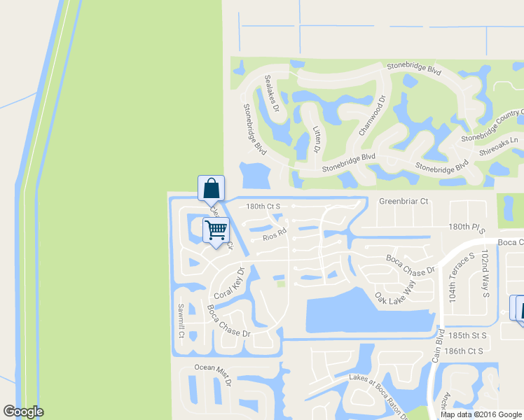 map of restaurants, bars, coffee shops, grocery stores, and more near 11132 180th Court South in Boca Raton