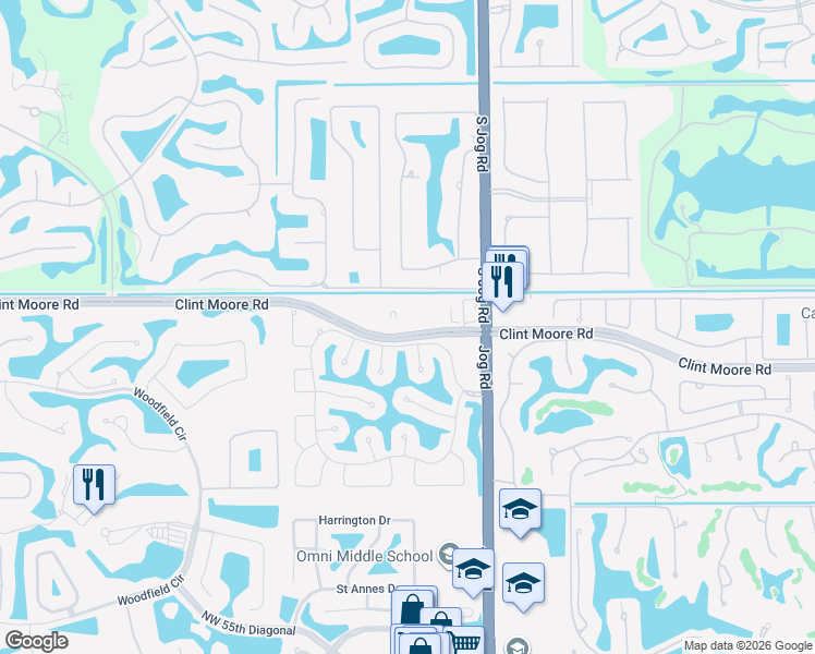 map of restaurants, bars, coffee shops, grocery stores, and more near 6565 Northwest 31st Terrace in Boca Raton