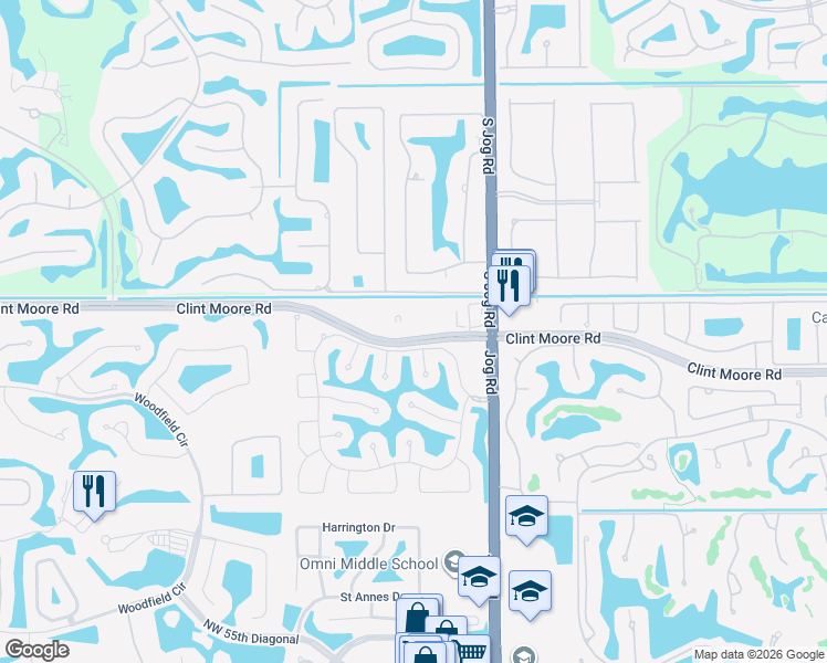 map of restaurants, bars, coffee shops, grocery stores, and more near 6565 Northwest 31st Terrace in Boca Raton