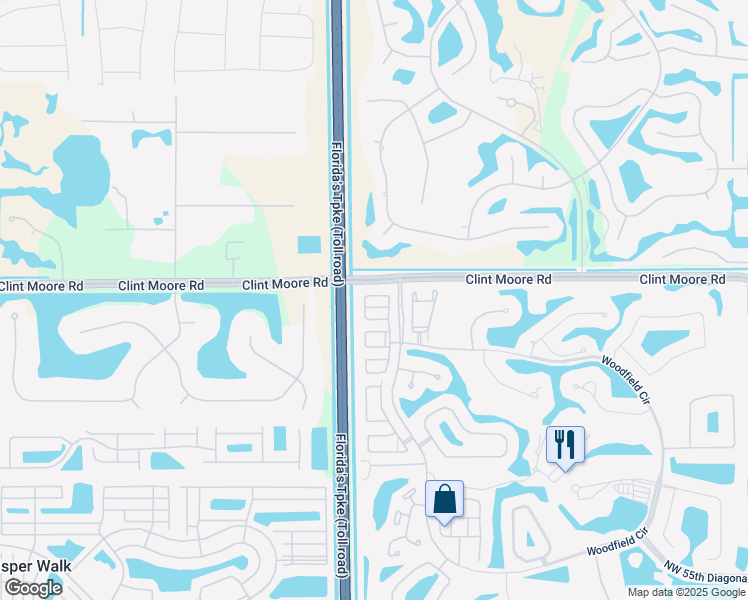 map of restaurants, bars, coffee shops, grocery stores, and more near 6621 Northwest 43rd Terrace in Boca Raton