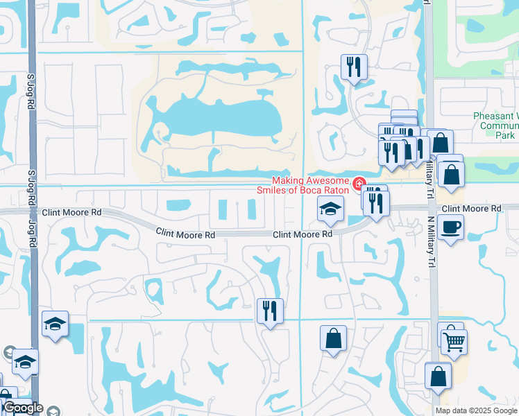 map of restaurants, bars, coffee shops, grocery stores, and more near 2351 Northwest 66th Drive in Boca Raton