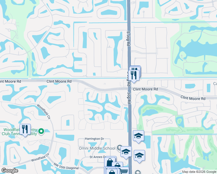 map of restaurants, bars, coffee shops, grocery stores, and more near 6565 Northwest 31st Terrace in Boca Raton