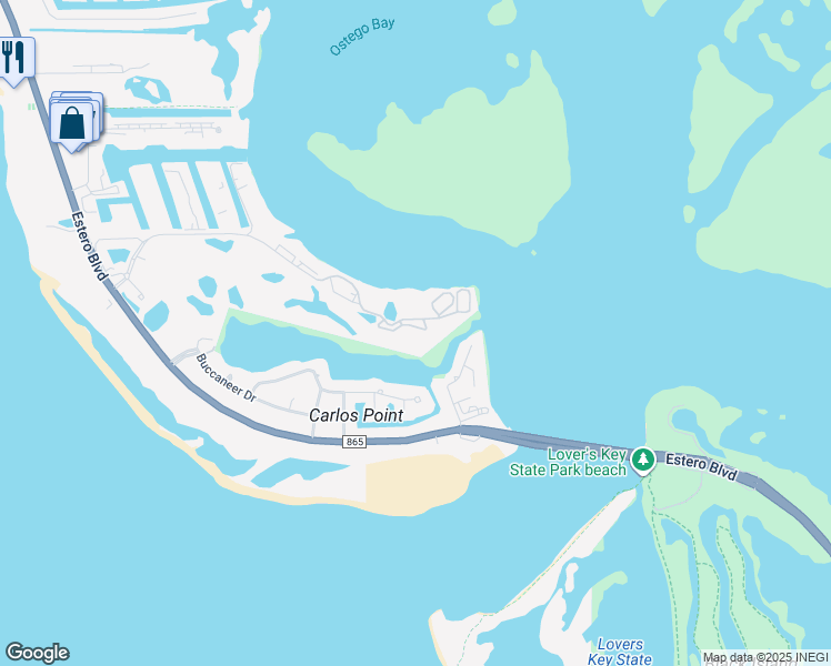 map of restaurants, bars, coffee shops, grocery stores, and more near 4182 Bay Beach Lane in Fort Myers Beach