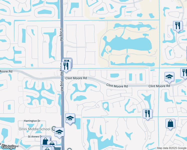 map of restaurants, bars, coffee shops, grocery stores, and more near 6633 Northwest 25th Terrace in Boca Raton