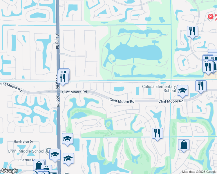 map of restaurants, bars, coffee shops, grocery stores, and more near 6691 Northwest 25th Avenue in Boca Raton