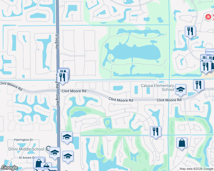 map of restaurants, bars, coffee shops, grocery stores, and more near 6691 Northwest 25th Avenue in Boca Raton