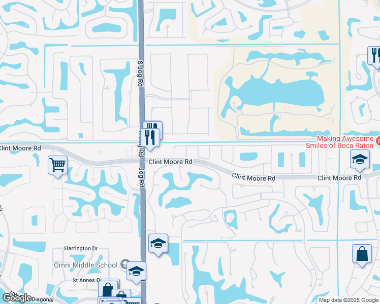 map of restaurants, bars, coffee shops, grocery stores, and more near 6695 Northwest 25th Court in Boca Raton